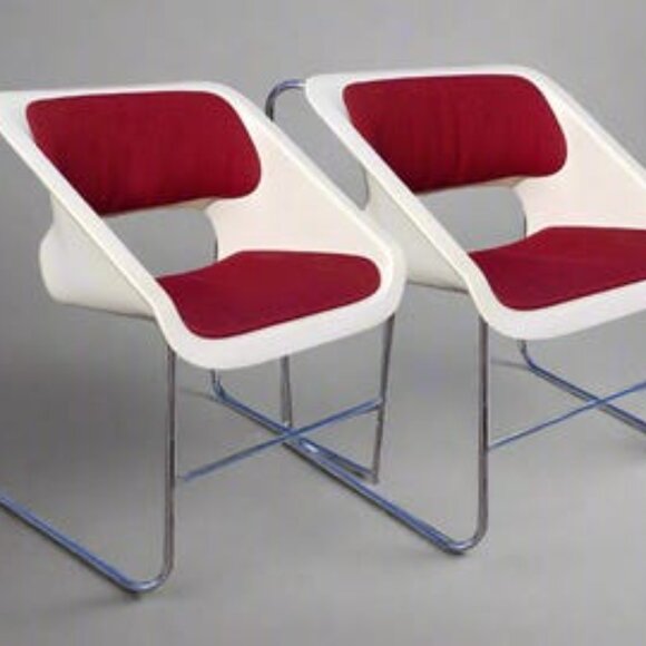 1976 Gorgeous Pair of Two Lotus Stackable Chairs by Paul Boulva for Artopex. - Picture 2 of 9